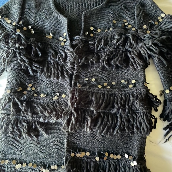 Jens pirate bootie fringe coat/cardigan in black - Picture 6 of 15